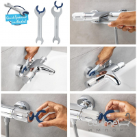 Смеситель-термостат для душа с гарнитуром Grohe Precision Flow 34800001 хром