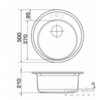 Кругла гранітна кухонна мийка Granado Rubi колір на вибір