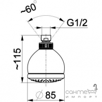 Маленький круглый верхний душ KFA Armatura 842-320-00 хром, 3 режима