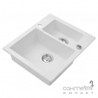 Прямокутна кухонна мийка на півтори чаші Axis Mojito 80 11A.MO080.120.1021A pure white біла