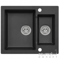 Прямоугольная кухонная мойка на полторы чаши Axis Mojito 80 11A.MO080.910.1021A black черная