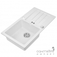 Прямокутна кухонна мийка на одну чашу з сушінням Axis Malibu 40 11A.MU040.120.0021A pure white біла