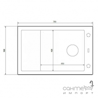 Прямоугольная кухонная мойка на одну чашу с сушкой Axis A-Point 40 11A.ZC003.81A.0021A concrete бетон