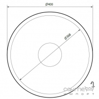Кругла гранітна раковина на стільницю Axis Maun 11B.MN0II.90A.0000B moonlight grey сіра