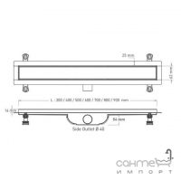 Линейный душевой трап Valtemo Ducoline Base VLD-596330 решетка сталь