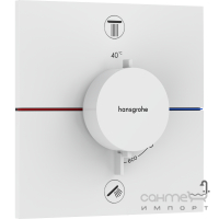 Змішувач-термостат для душу прихованого монтажу Hansgrohe ShowerSelect Comfort E 15572700 матовий білий