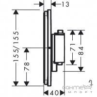 Змішувач-термостат для душу прихованого монтажу Hansgrohe ShowerSelect Comfort E 15572340 матовий чорний хром