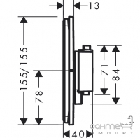 Змішувач-термостат для душу прихованого монтажу Hansgrohe ShowerSelect Comfort Q 15588340 матовий чорний хром