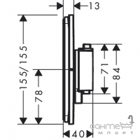 Змішувач-термостат для душу прихованого монтажу Hansgrohe ShowerSelect Comfort Q 15589340 матовий чорний хром