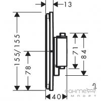 Змішувач-термостат для душу прихованого монтажу Hansgrohe ShowerSelect Comfort Q 15581340 матовий чорний хром