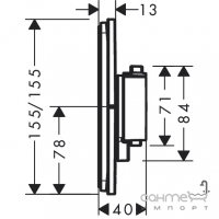 Змішувач-термостат для душу прихованого монтажу Hansgrohe ShowerSelect Comfort Q 15583340 матовий чорний хром
