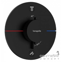 Змішувач-термостат для душу прихованого монтажу Hansgrohe ShowerSelect Comfort S 15554670 матовий чорний
