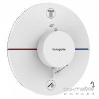 Змішувач-термостат для душу прихованого монтажу Hansgrohe ShowerSelect Comfort S 15554700 матовий білий