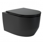 Безободковий підвісний унітаз з сидінням softclose Devit Art 3.0 Vortex Flush 3030140B матовий чорний