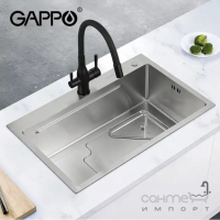 Прямокутна кухонна мийка з коландером Gappo GS7246 нержавіюча сталь