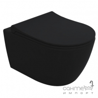 Безободковий підвісний унітаз з сидінням slim softclose Volle Cante Rimless 1312.151004 матовий чорний