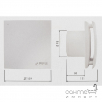 Осевой вентилятор для ванной комнаты Soler&Palau Decor-100 CZ Design 5210217900 белый