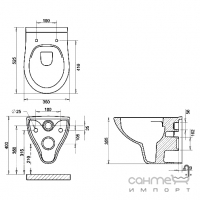 Безободковый подвесной унитаз Imprese Netka с065048 + инсталляция Geberit Duofix Basic 458.103.00.1