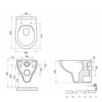 Безободковый подвесной унитаз Imprese Netka с065048 + инсталляция Grohe 38772001 панель смыва хром