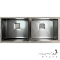 Прямоугольная кухонная мойка на одну чашу Fabiano Quadro 53 Celldecor 530х440 нерж. сталь, декор клетки