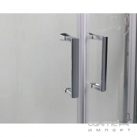 Ассиметричный полукруглый душевой бокс Veronis BN-3-120 (L) левый, профиль хром/прозрачное стекло, белые стенки
