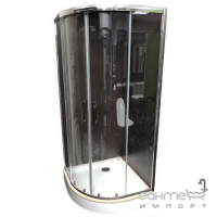 Напівкругла душова кабіна з піддоном Veronis KN-3-80 Premium профіль хром/прозоре скло