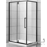 Прямокутна душова кабіна Veronis KN-16-10 Black профіль чорний/прозоре скло