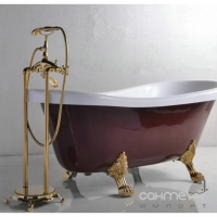 Напольный смеситель для ванны в стиле ретро Veronis Gold  02020 золото