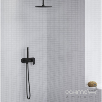Смеситель для ванны скрытого монтажа с душевым гарнитуром Ravak Eleganta X070300 матовый черный