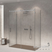Прямокутна душова кабіна Studio Glass Marmore 1200x800x2000 профіль хром/прозоре скло