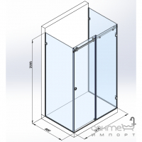 Прямоугольная душевая кабина Studio Glass Marmore 1200x800x2000 профиль хром/прозрачное стекло