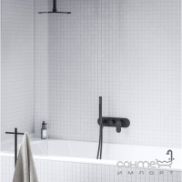 Смеситель для ванны скрытого монтажа с душевым гарнитуром Ravak Eleganta X070296 матовый черный