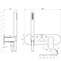 Змішувач для ванни прихованого монтажу з душовим гарнітуром Ravak Eleganta X070216 хром