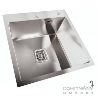 Квадратна врізна мийка кухонна Platinum Handmade HSB 500x500x220 нержавіюча сталь PVD