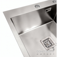 Квадратна врізна мийка кухонна Platinum Handmade HSB 500x500x220 нержавіюча сталь PVD