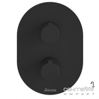 Змішувач-термостат прихованого монтажу на два споживача Ravak Chrome X070432 матовий чорний