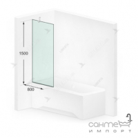 Шторка для ванни Liberta Capri 800 профіль хром, покриття