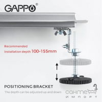 Линейный душевой трап Gappo G810007-4 нержавеющая сталь под плитку, 1000 мм
