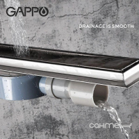 Линейный душевой трап Gappo G89007-4 нержавеющая сталь под плитку, 900 мм