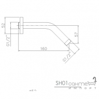 Настенный кронштейн для верхнего душа Imprese SH01-150
