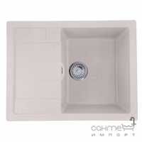 Прямокутна гранітна кухонна мийка на одну чашу з сушкою Kroner Komposit COL-6550 CV027410 пісочна