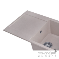 Прямокутна гранітна кухонна мийка на одну чашу з сушкою Kroner Komposit COL-7850 CV031060 пісочна