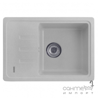 Прямокутна гранітна кухонна мийка на одну чашу із сушкою Kroner Komposit GRA-6243 CV031061 сіра