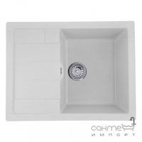 Прямокутна гранітна кухонна мийка на одну чашу з сушкою Kroner Komposit GRA-6550 CV027411 сіра
