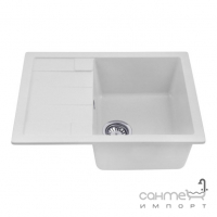 Прямокутна гранітна кухонна мийка на одну чашу з сушкою Kroner Komposit GRA-6550 CV027411 сіра