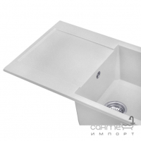 Прямокутна гранітна кухонна мийка на одну чашу з сушкою Kroner Komposit GRA-7850 CV031062 сіра