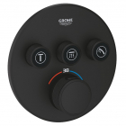 Змішувач-термостат прихованого монтажу на три споживачі Grohe Grohtherm SmartControl 29508KF0 матовий чорний