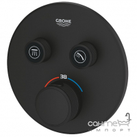 Змішувач-термостат прихованого монтажу на два споживачі Grohe Grohtherm SmartControl 29507KF0 матовий чорний
