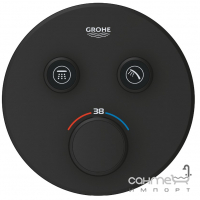 Змішувач-термостат прихованого монтажу на два споживачі Grohe Grohtherm SmartControl 29507KF0 матовий чорний
