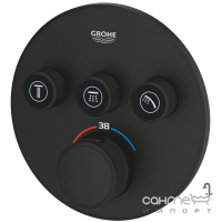 Змішувач-термостат прихованого монтажу на три споживачі Grohe Grohtherm SmartControl 29508KF0 матовий чорний